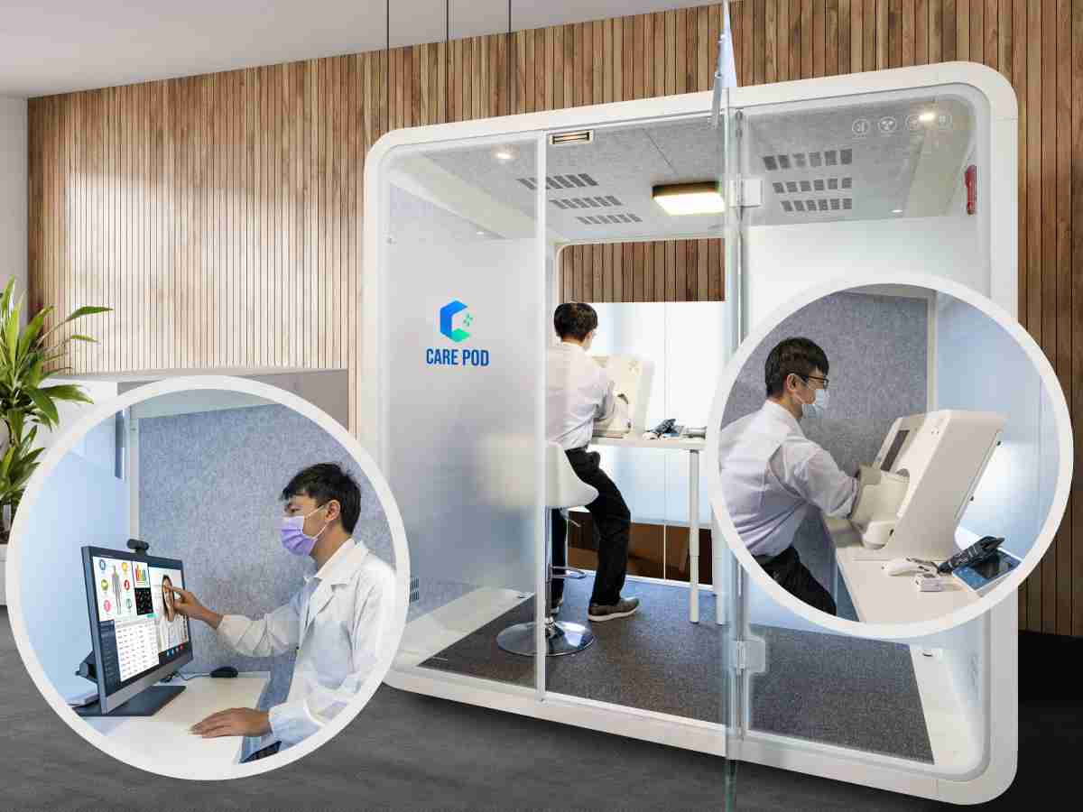 达擎于医疗科技展中展出＂远距诊疗舱＂，，，以因应医疗数字化及社会高龄化趋势下、、复诊及慢性病患等族群对于远距看诊需求逐渐升高所推出的创新整合方案。。。多功能合一、、、高隐私性的远距诊疗舱可根据病患端与医师端的不同需求，，，提供弹性化及客制化功能，，，节省医生和病患的精力及时间